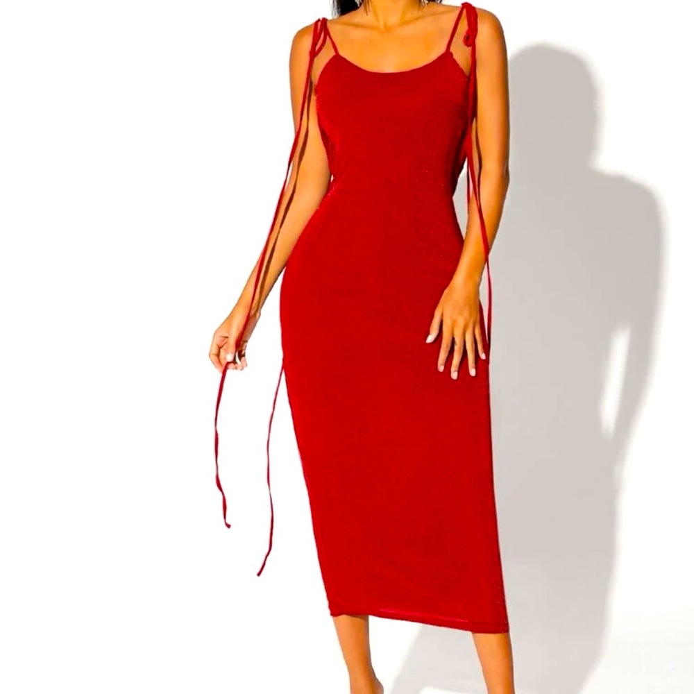 Red long dress